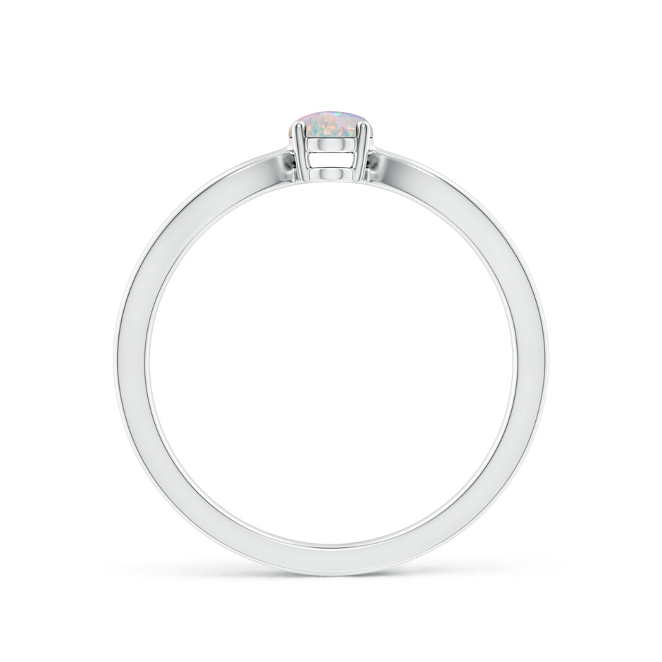 6x4mm AAAA Prong-Set Solitaire Opal Split Shank Ring in 9K White Gold side1