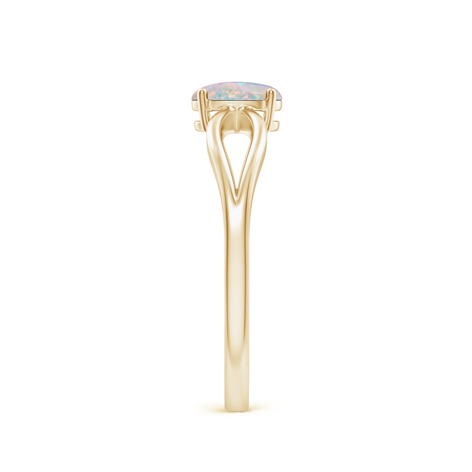 6x4mm AAAA Prong-Set Solitaire Opal Split Shank Ring in Yellow Gold side-2