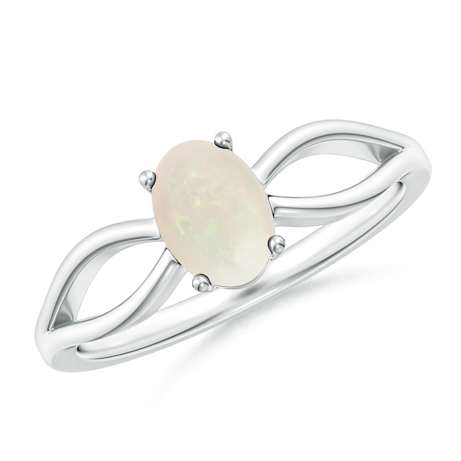 A - Opal / 0.45 CT / 14 KT White Gold