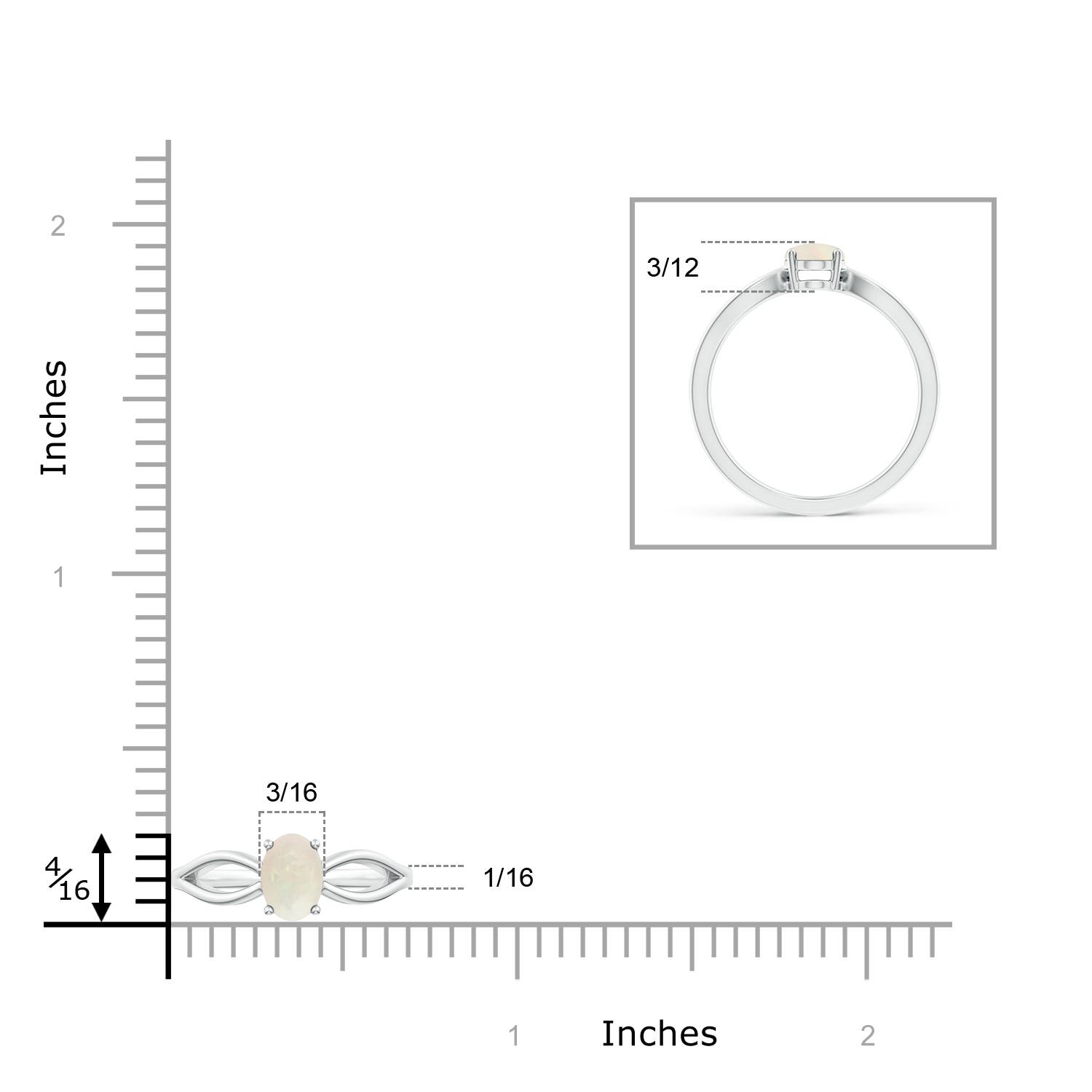 A - Opal / 0.45 CT / 14 KT White Gold