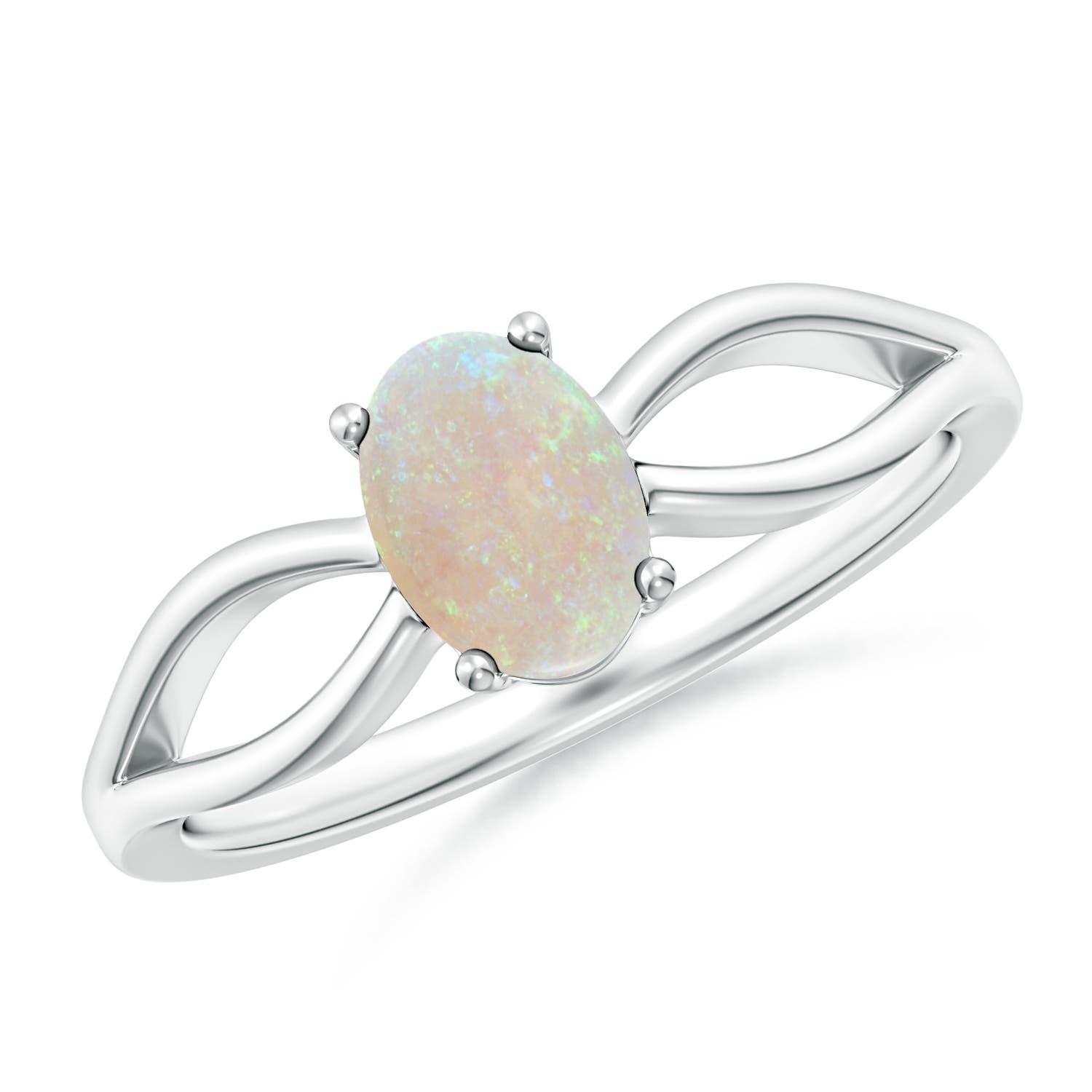 AA - Opal / 0.45 CT / 14 KT White Gold