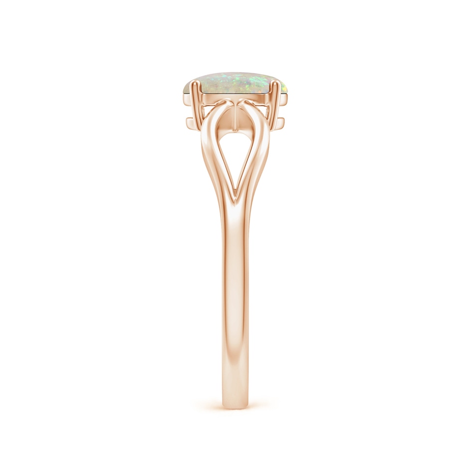 7x5mm AAA Prong-Set Solitaire Opal Split Shank Ring in Rose Gold side-2