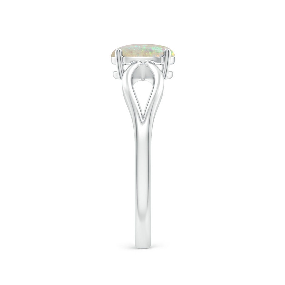 7x5mm AAA Prong-Set Solitaire Opal Split Shank Ring in White Gold side-2