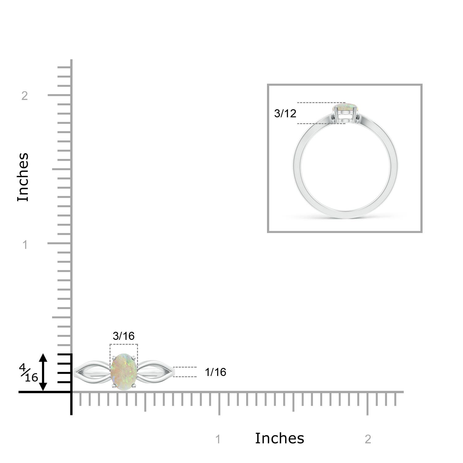 AAA - Opal / 0.45 CT / 14 KT White Gold