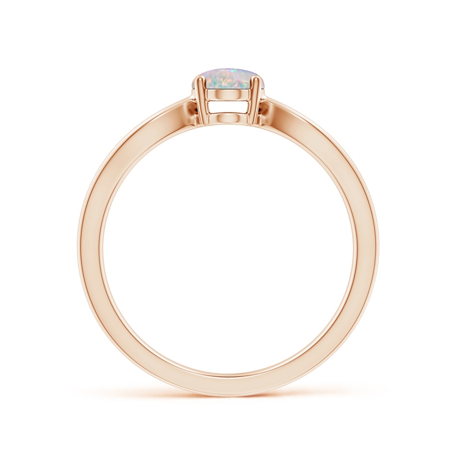 7x5mm AAAA Prong-Set Solitaire Opal Split Shank Ring in Rose Gold side-1