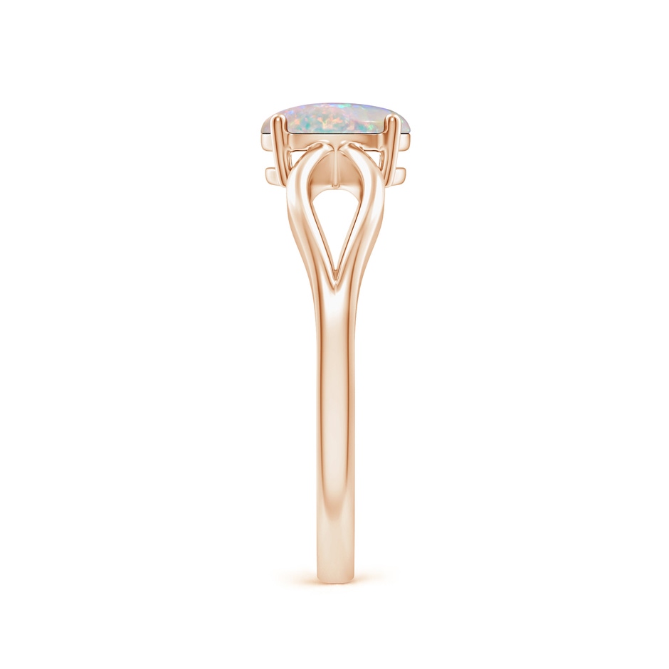 7x5mm AAAA Prong-Set Solitaire Opal Split Shank Ring in Rose Gold side-2