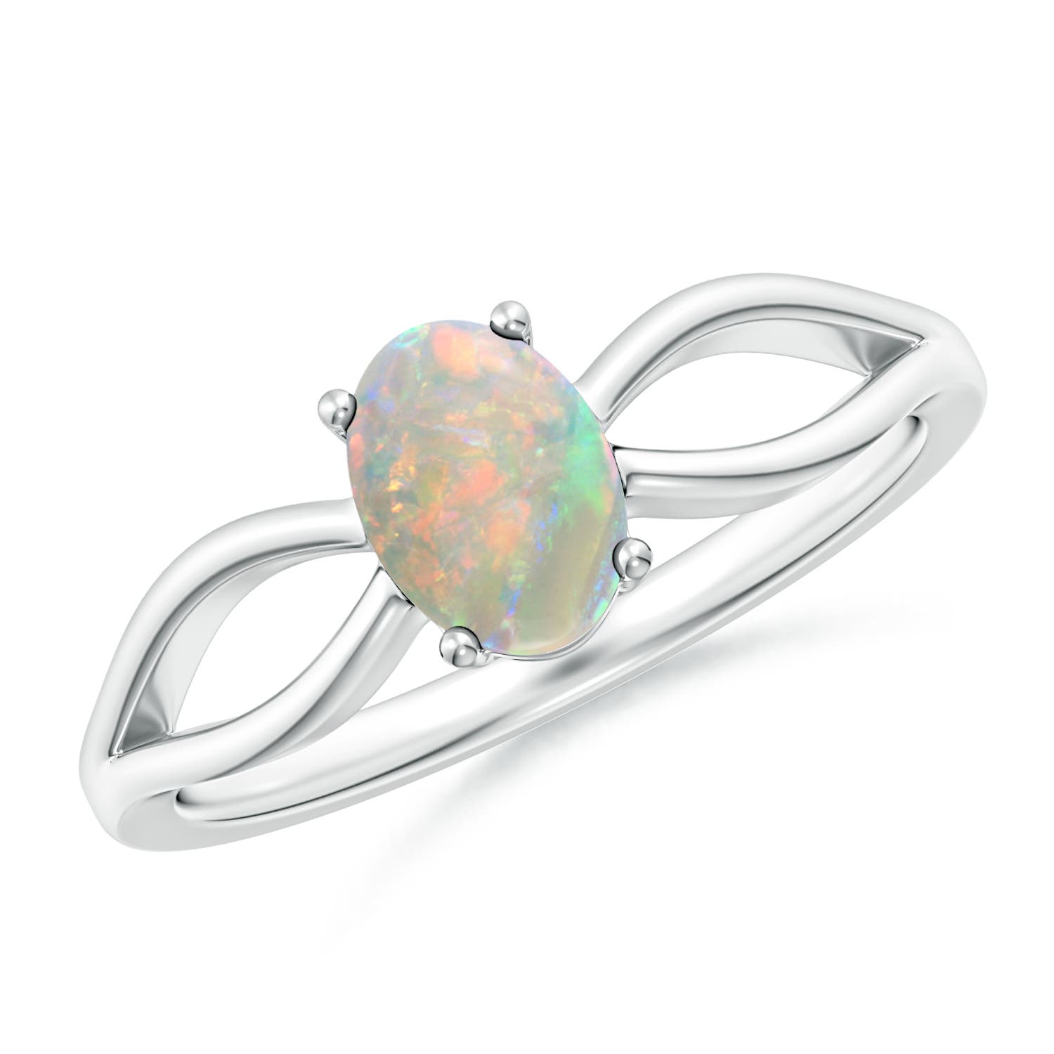 AAAA - Opal / 0.45 CT / 14 KT White Gold