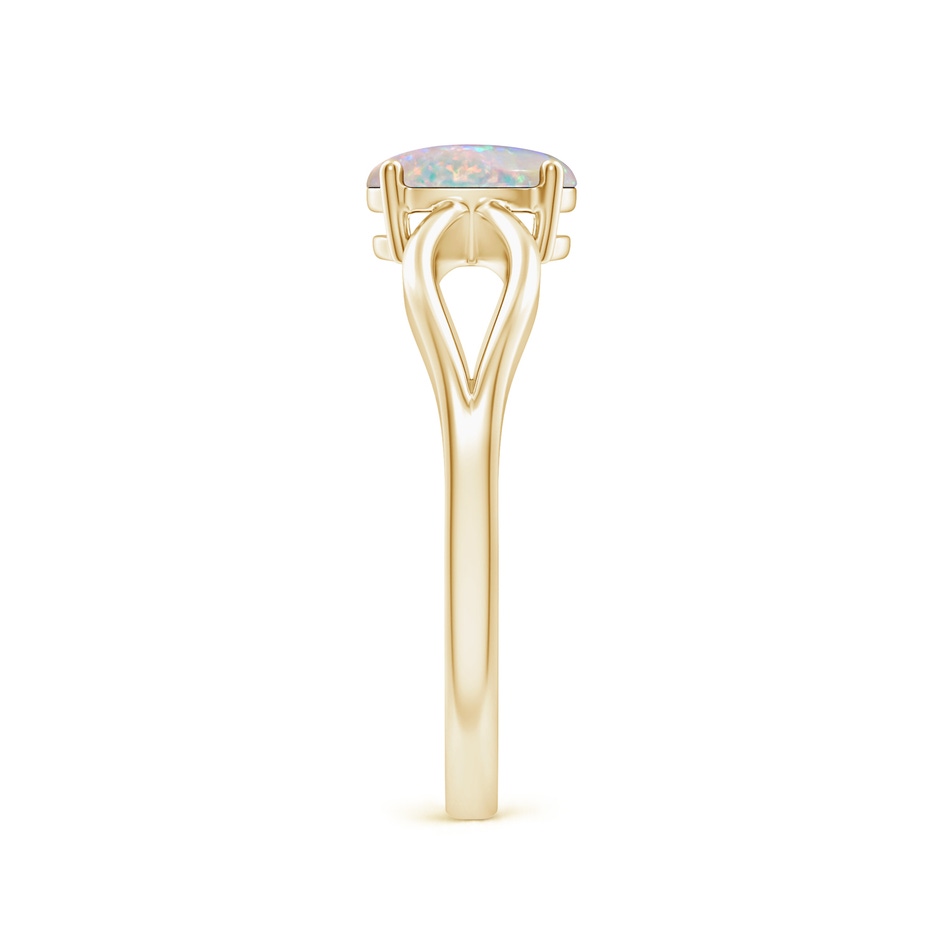 7x5mm AAAA Prong-Set Solitaire Opal Split Shank Ring in Yellow Gold side-2