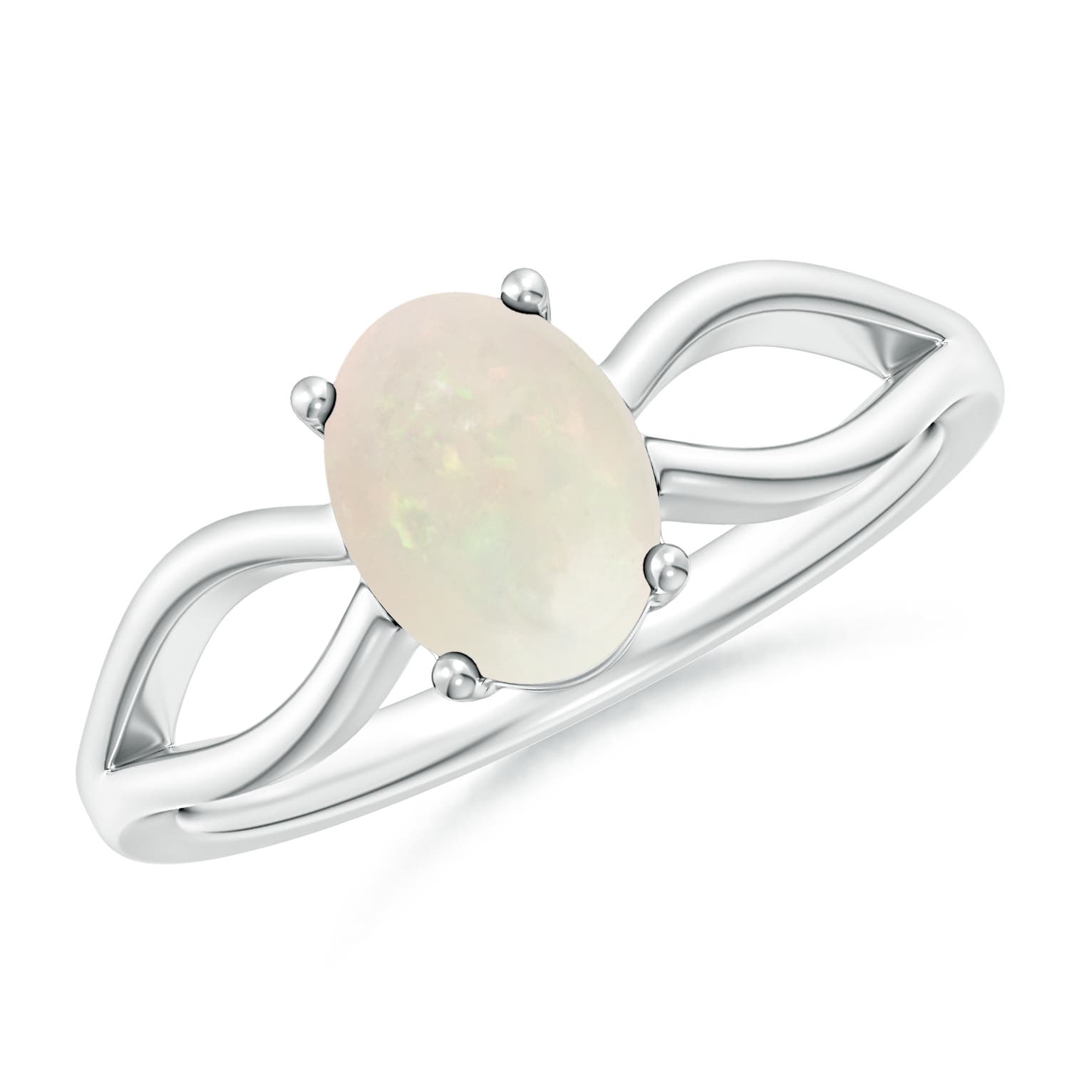 A - Opal / 0.8 CT / 14 KT White Gold