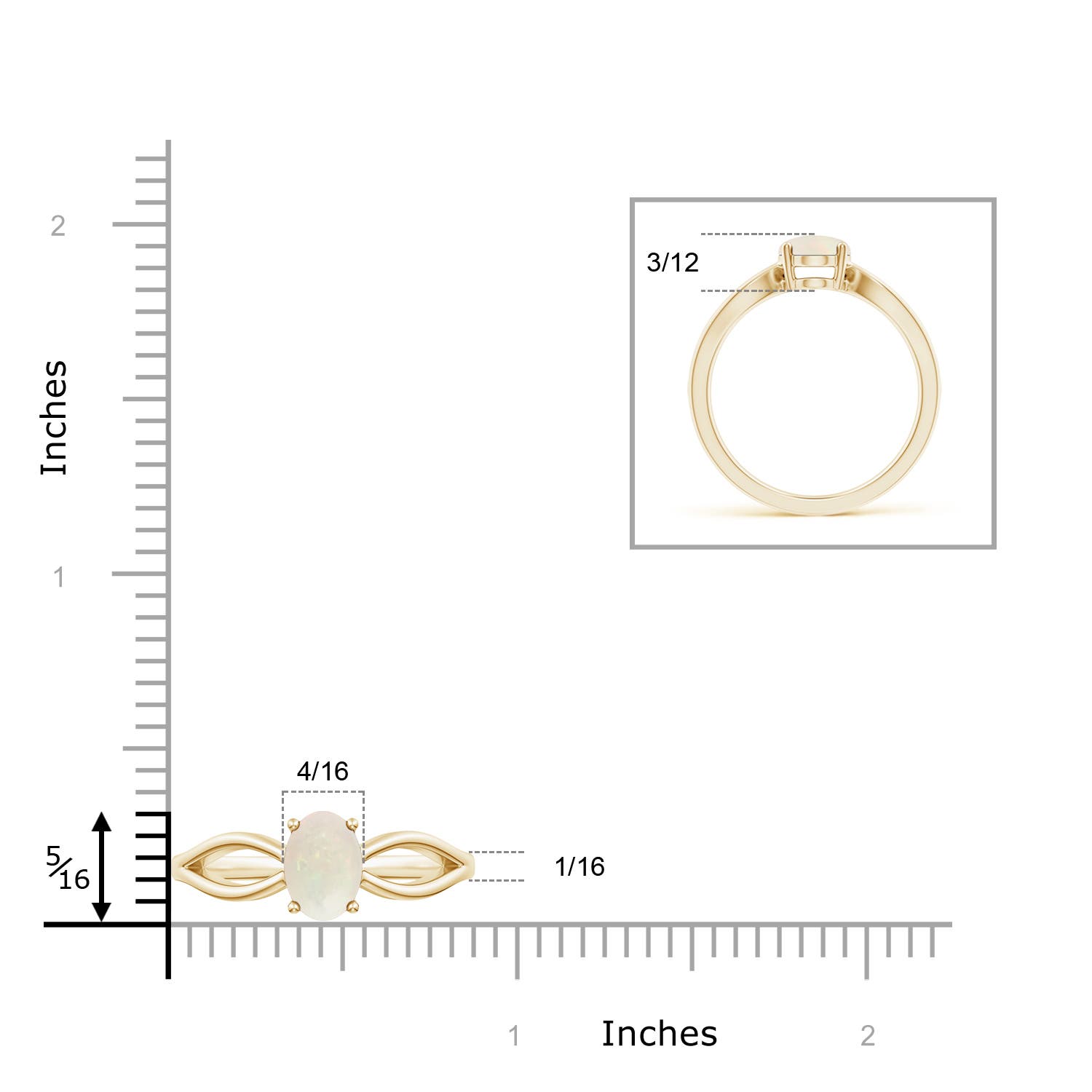 A - Opal / 0.8 CT / 14 KT Yellow Gold