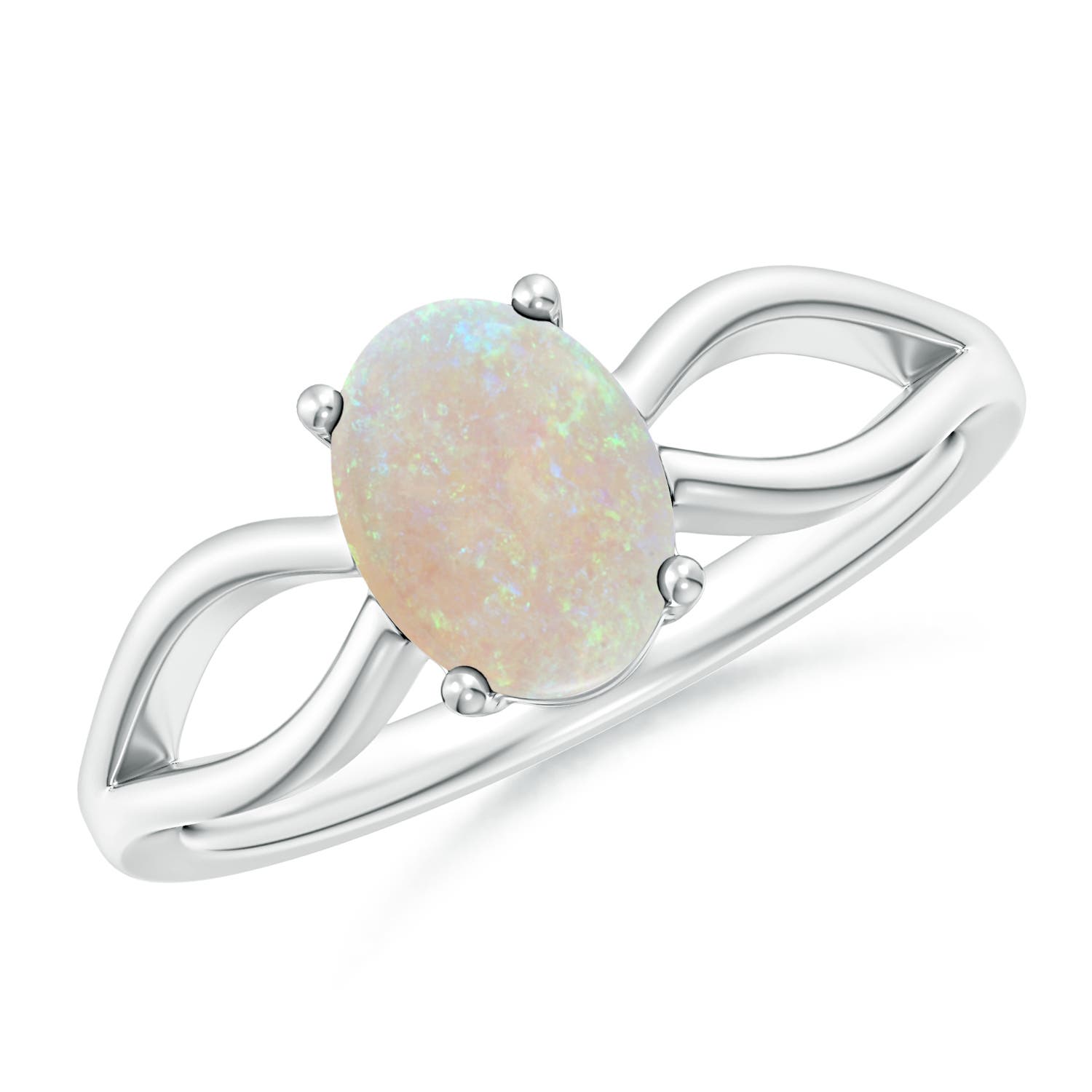 AA - Opal / 0.8 CT / 14 KT White Gold