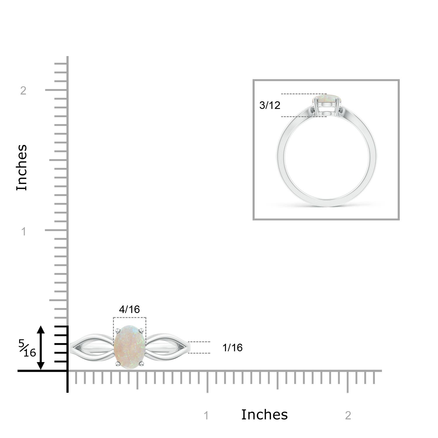 AA - Opal / 0.8 CT / 14 KT White Gold