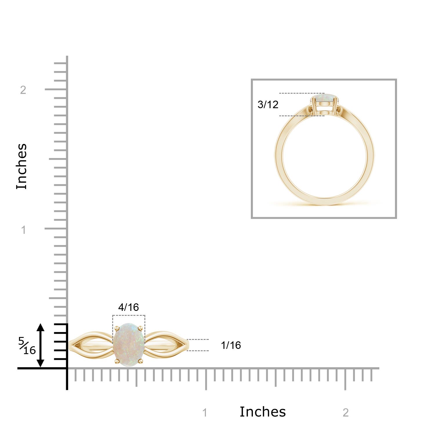 AA - Opal / 0.8 CT / 14 KT Yellow Gold