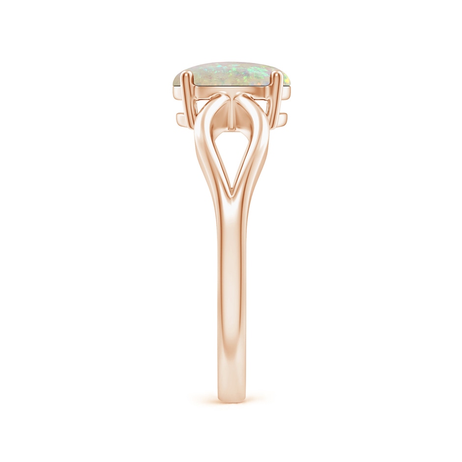 8x6mm AAA Prong-Set Solitaire Opal Split Shank Ring in Rose Gold side-2