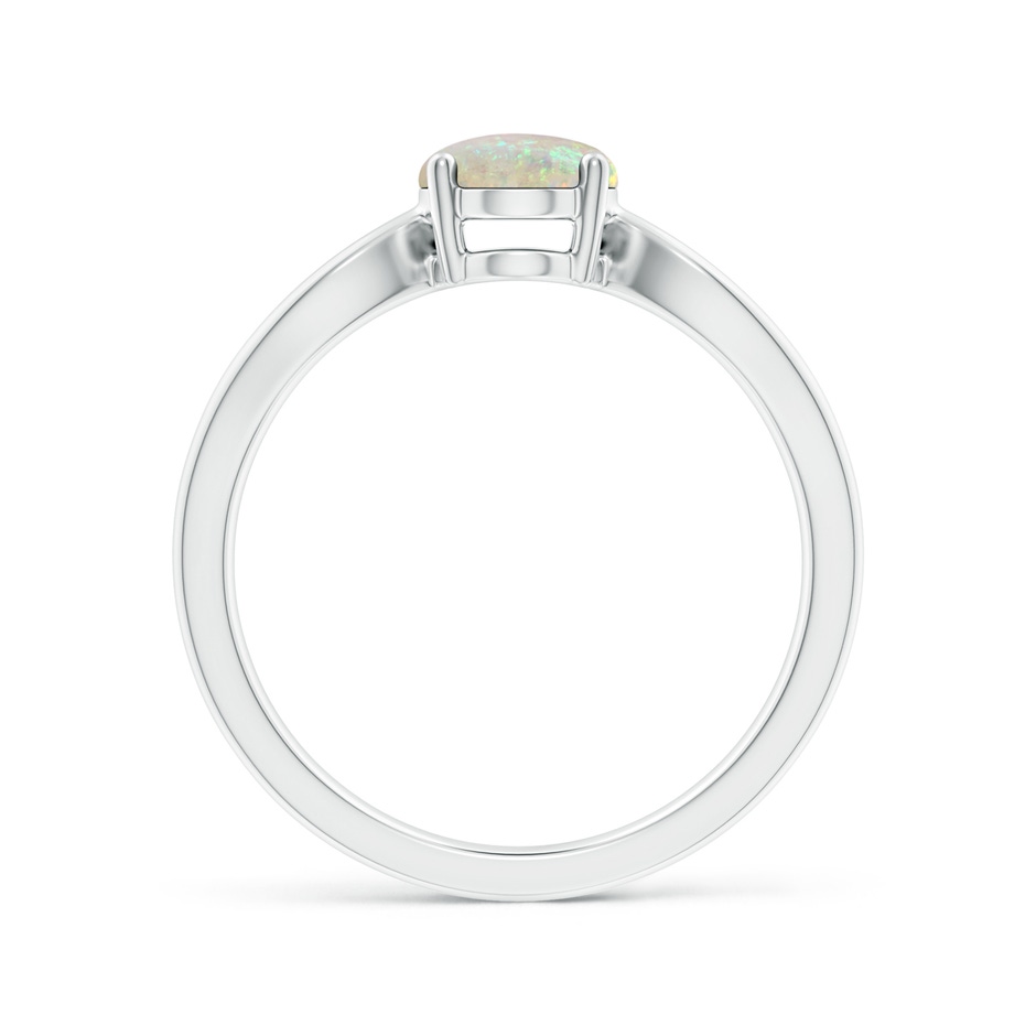 8x6mm AAA Prong-Set Solitaire Opal Split Shank Ring in White Gold side-1