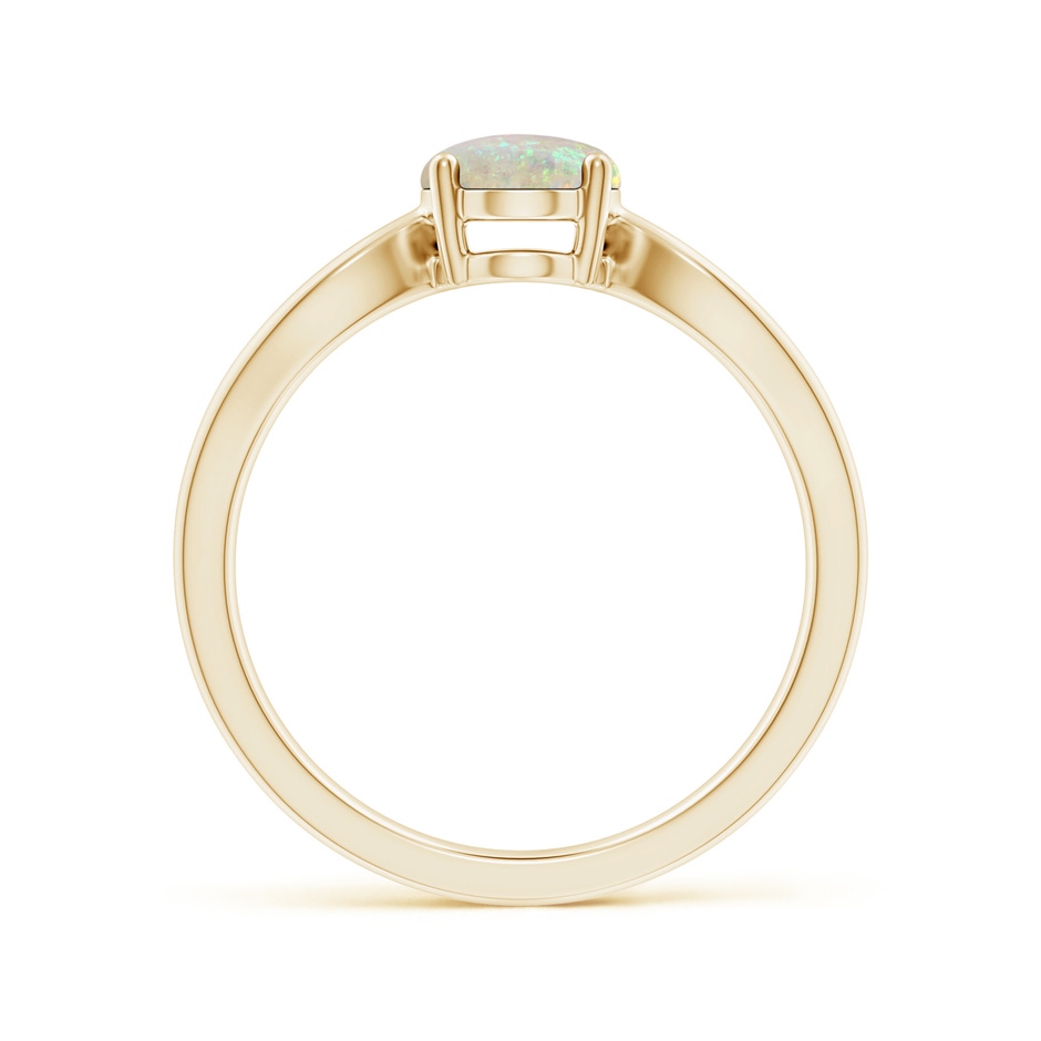 8x6mm AAA Prong-Set Solitaire Opal Split Shank Ring in Yellow Gold side-1
