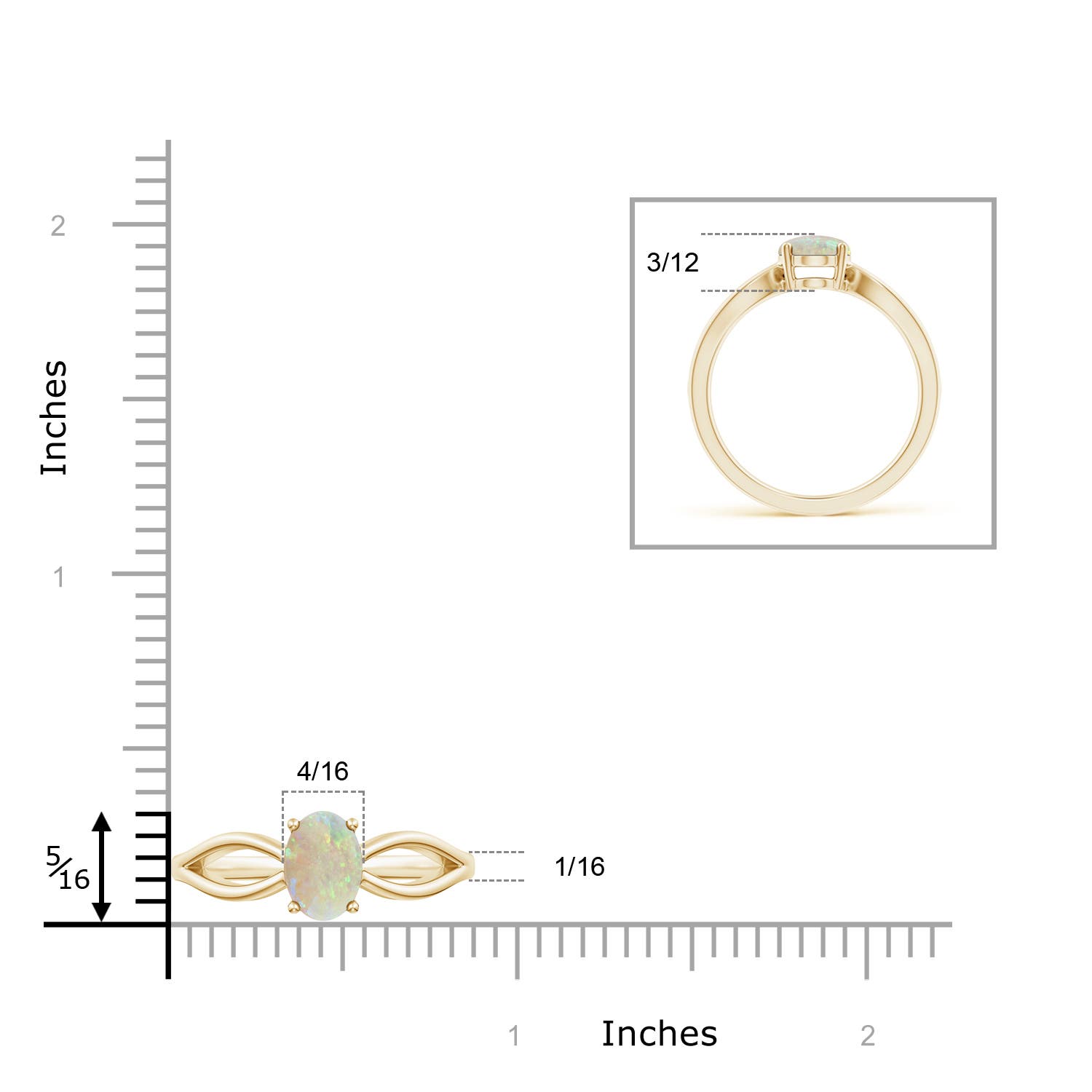 AAA - Opal / 0.8 CT / 14 KT Yellow Gold