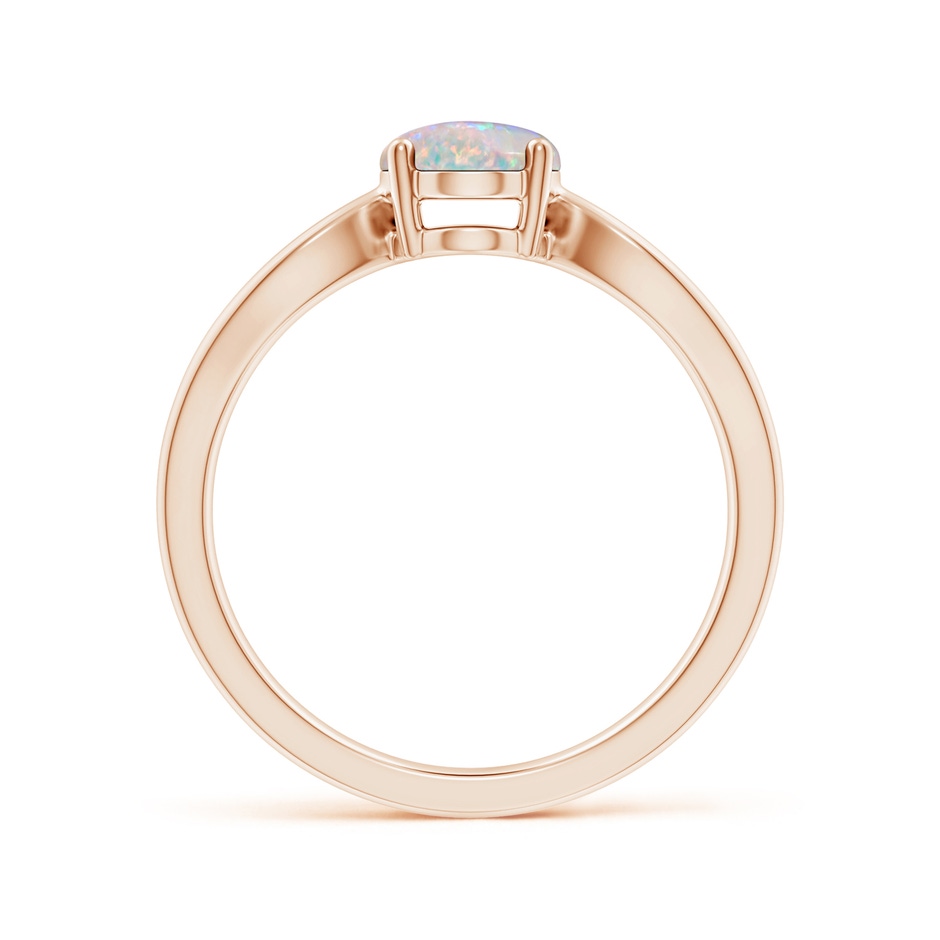 8x6mm AAAA Prong-Set Solitaire Opal Split Shank Ring in Rose Gold side-1