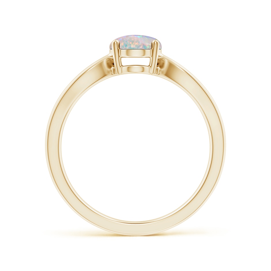 8x6mm AAAA Prong-Set Solitaire Opal Split Shank Ring in Yellow Gold side-1
