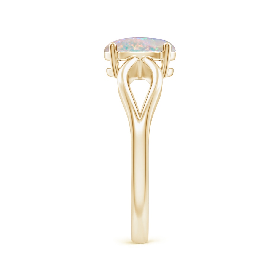 8x6mm AAAA Prong-Set Solitaire Opal Split Shank Ring in Yellow Gold side-2