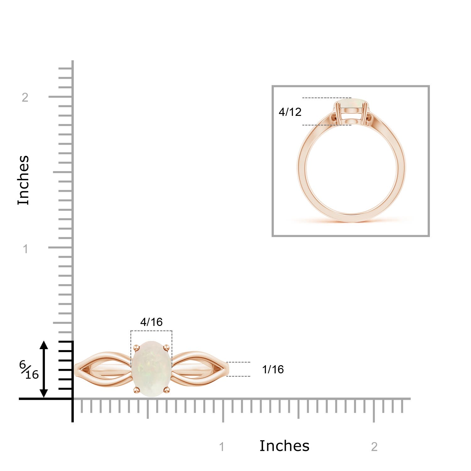 A - Opal / 1.1 CT / 14 KT Rose Gold