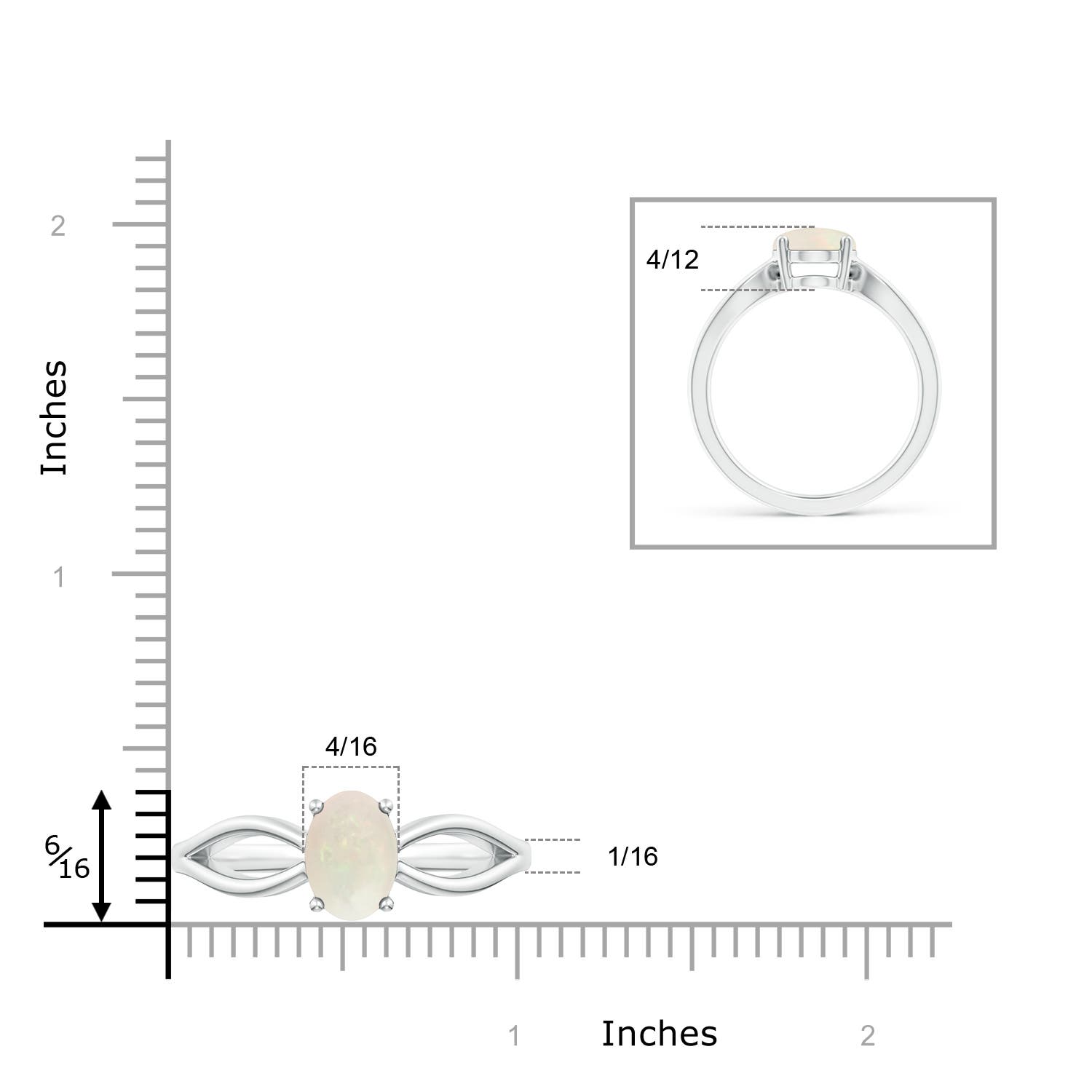 A - Opal / 1.1 CT / 14 KT White Gold