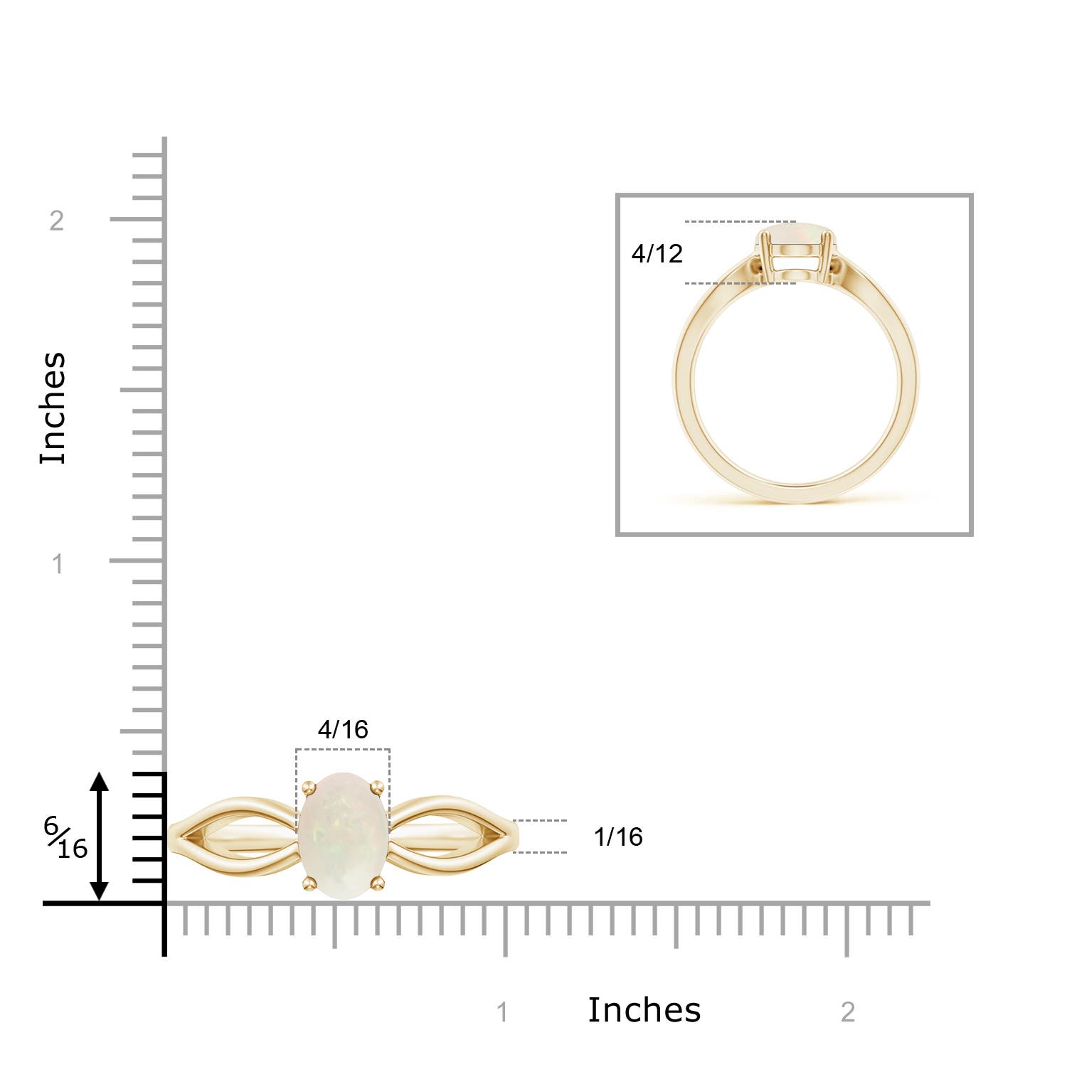 A - Opal / 1.1 CT / 14 KT Yellow Gold