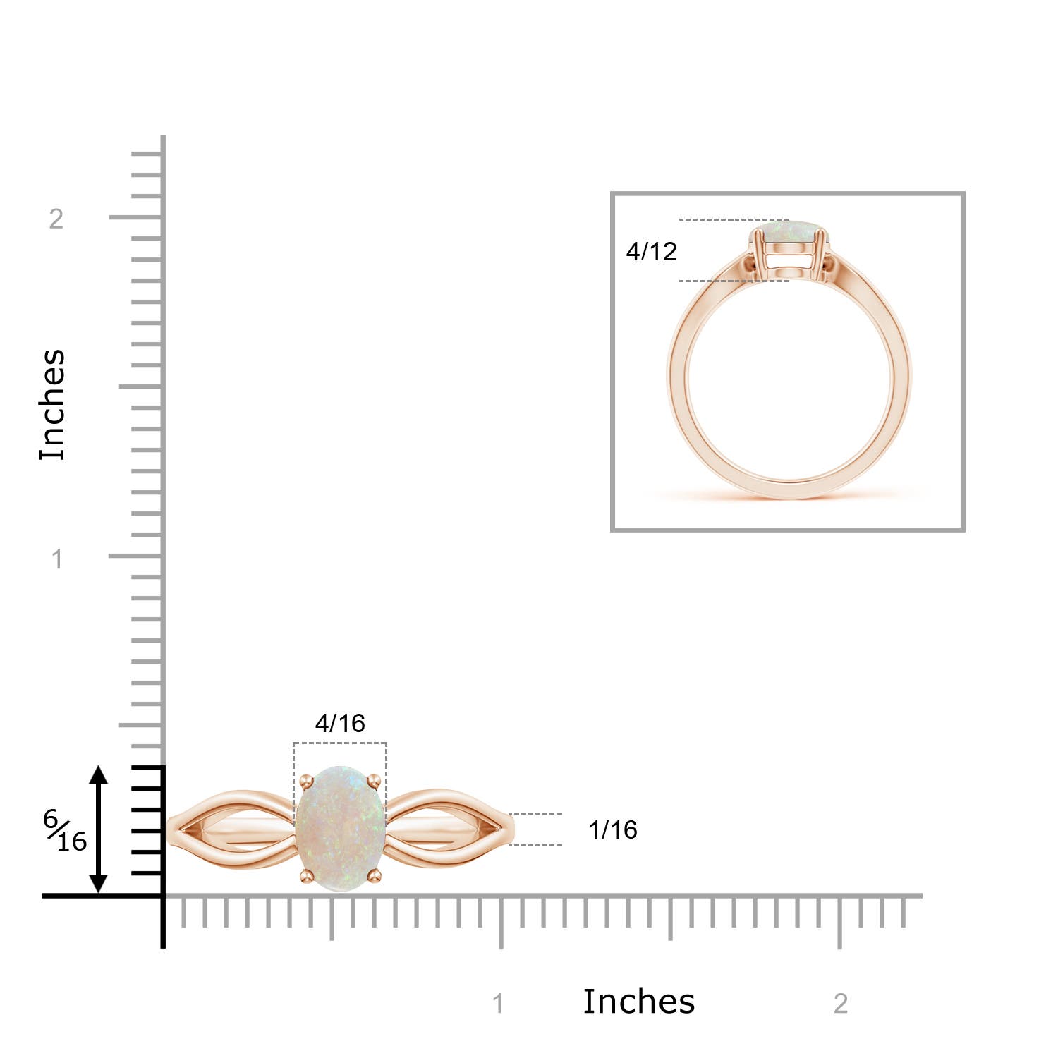 AA - Opal / 1.1 CT / 14 KT Rose Gold