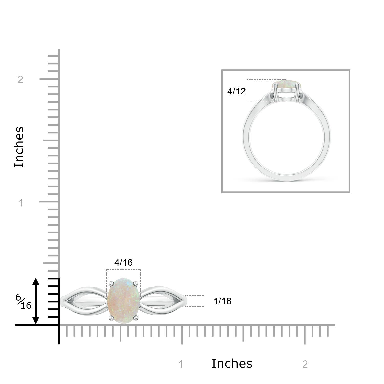 AA - Opal / 1.1 CT / 14 KT White Gold