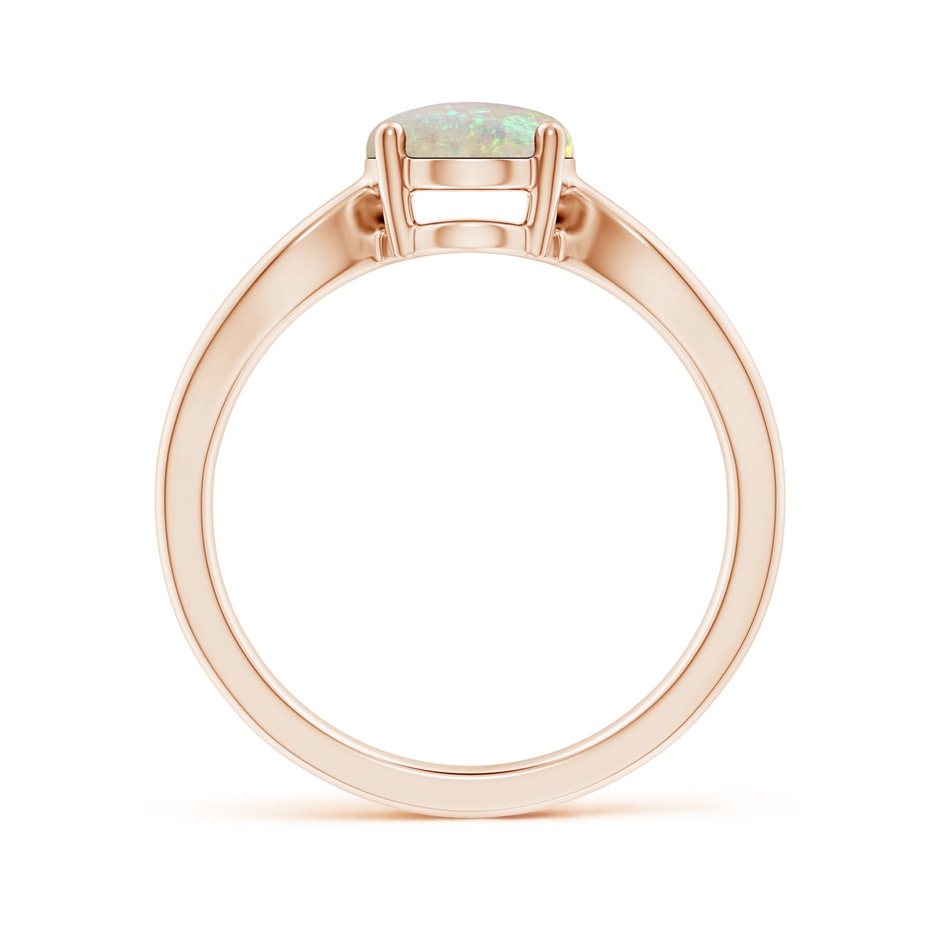 9x7mm AAA Prong-Set Solitaire Opal Split Shank Ring in Rose Gold side-1
