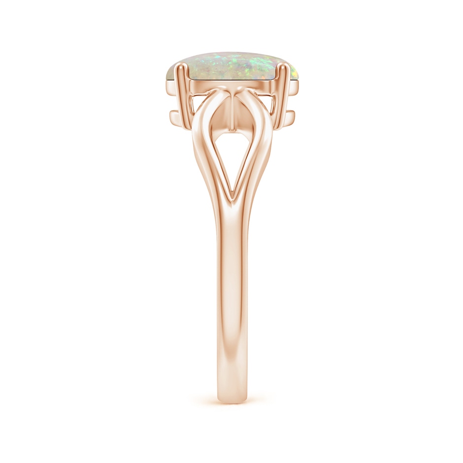 9x7mm AAA Prong-Set Solitaire Opal Split Shank Ring in Rose Gold side-2