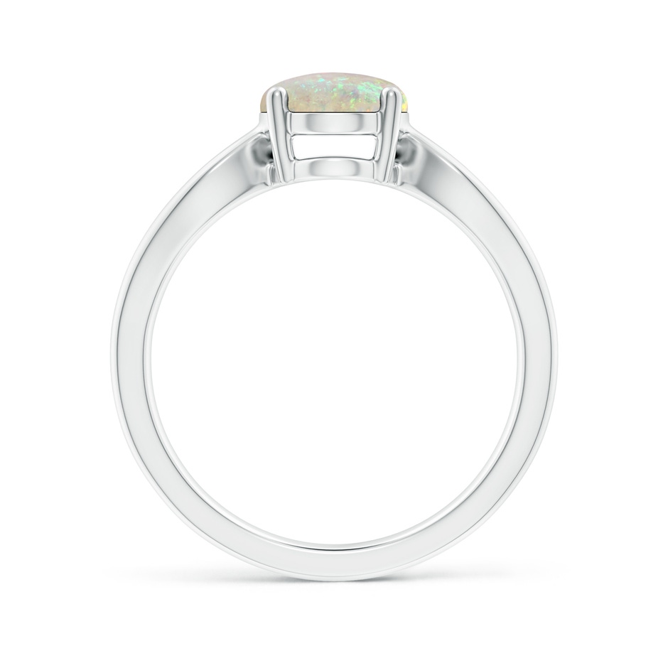 9x7mm AAA Prong-Set Solitaire Opal Split Shank Ring in White Gold side-1