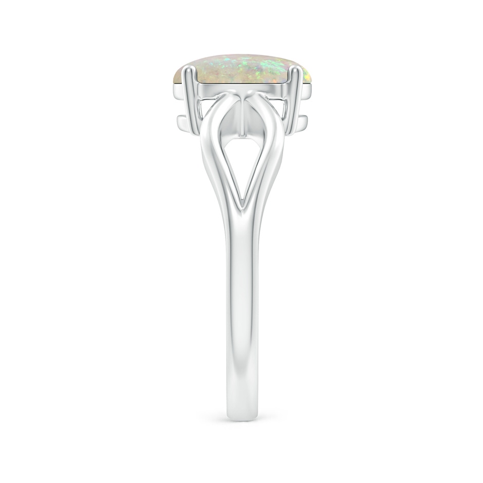 9x7mm AAA Prong-Set Solitaire Opal Split Shank Ring in White Gold side-2