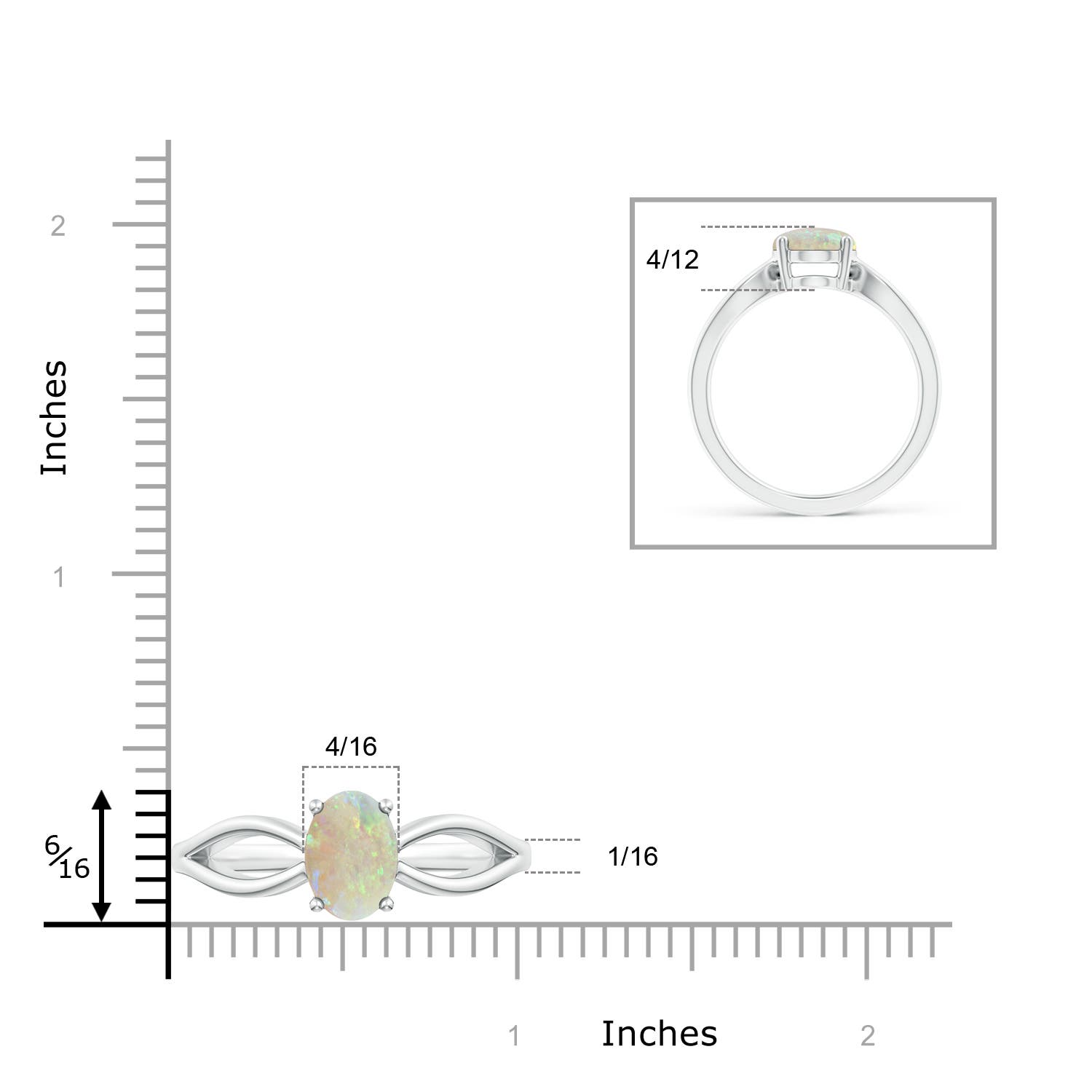 AAA - Opal / 1.1 CT / 14 KT White Gold