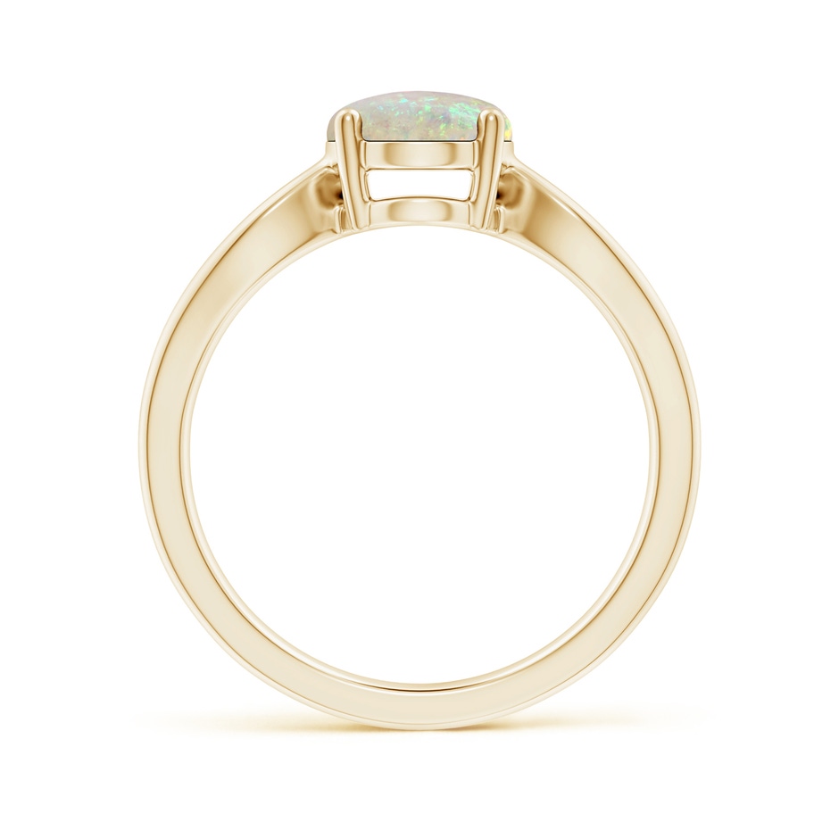 9x7mm AAA Prong-Set Solitaire Opal Split Shank Ring in Yellow Gold side-1