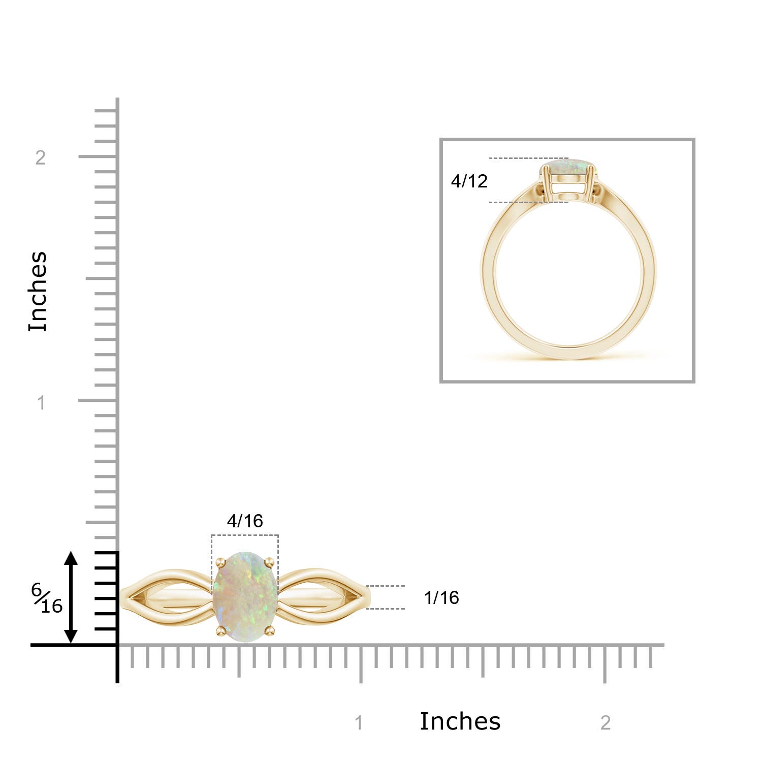 AAA - Opal / 1.1 CT / 14 KT Yellow Gold