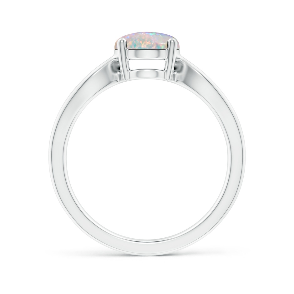 9x7mm AAAA Prong-Set Solitaire Opal Split Shank Ring in P950 Platinum side-1