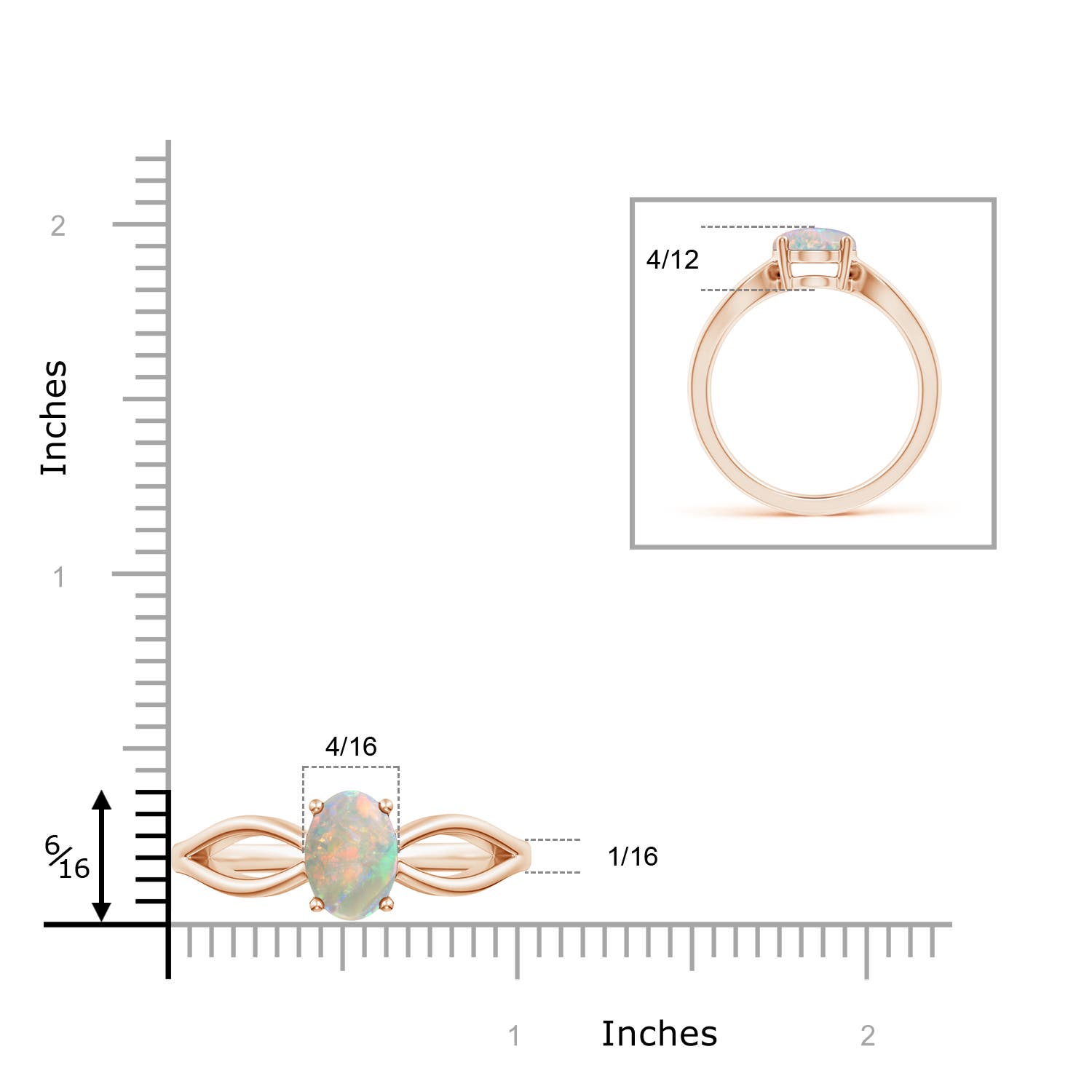 AAAA - Opal / 1.1 CT / 14 KT Rose Gold