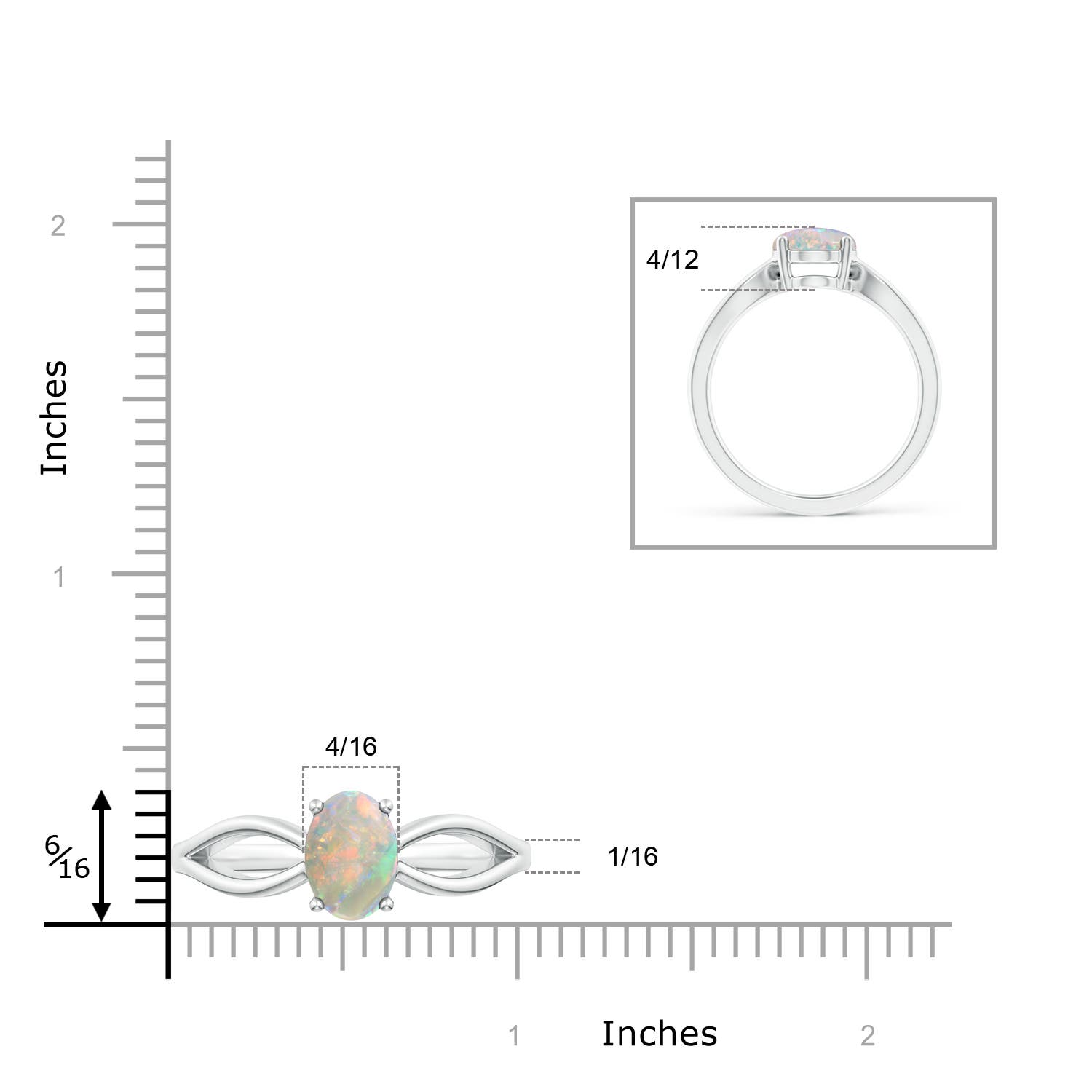 AAAA - Opal / 1.1 CT / 14 KT White Gold