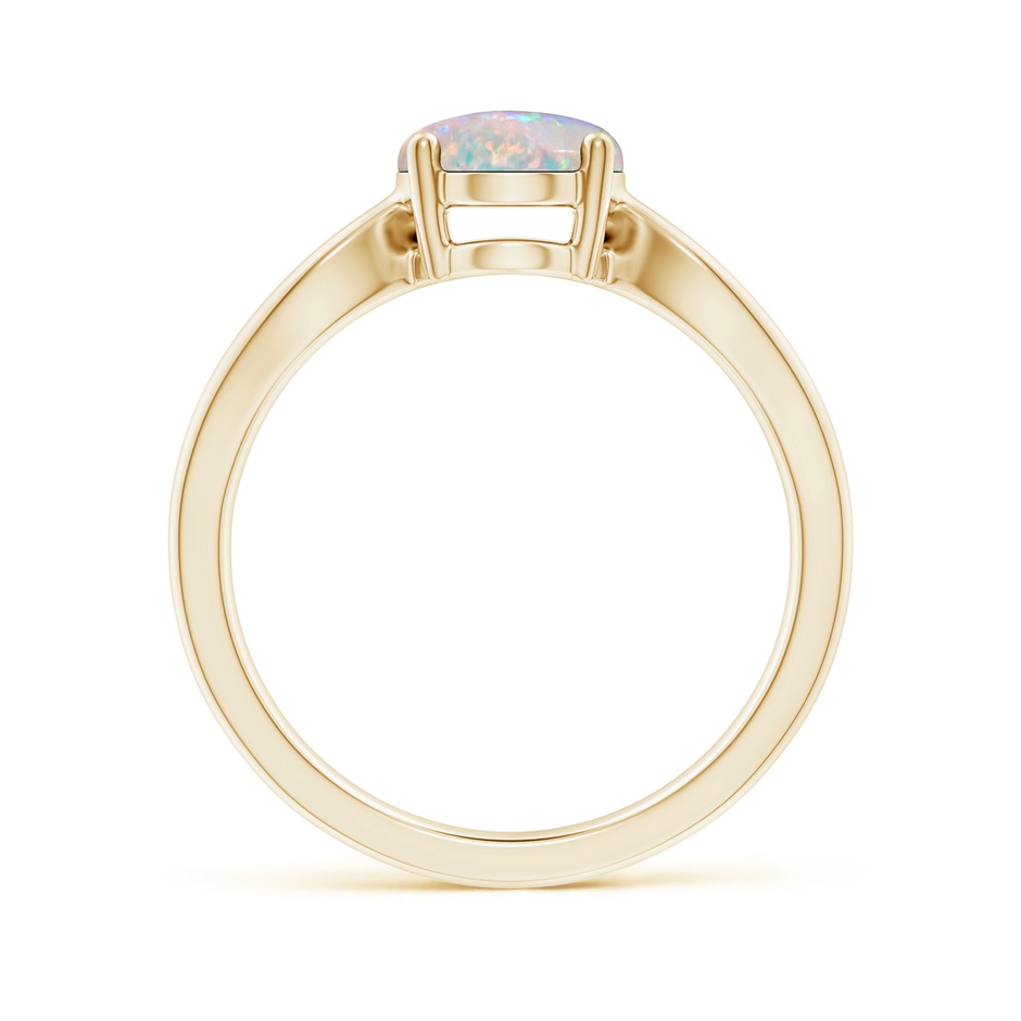 9x7mm AAAA Prong-Set Solitaire Opal Split Shank Ring in Yellow Gold side-1