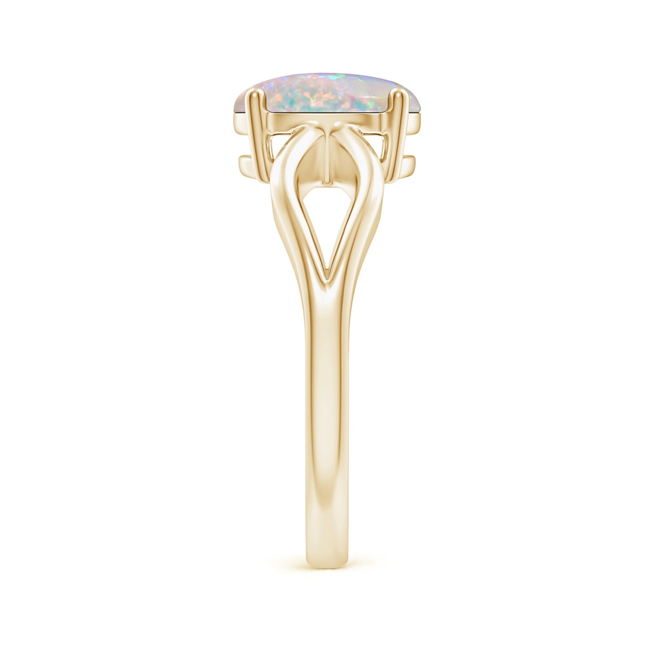 9x7mm AAAA Prong-Set Solitaire Opal Split Shank Ring in Yellow Gold side-2