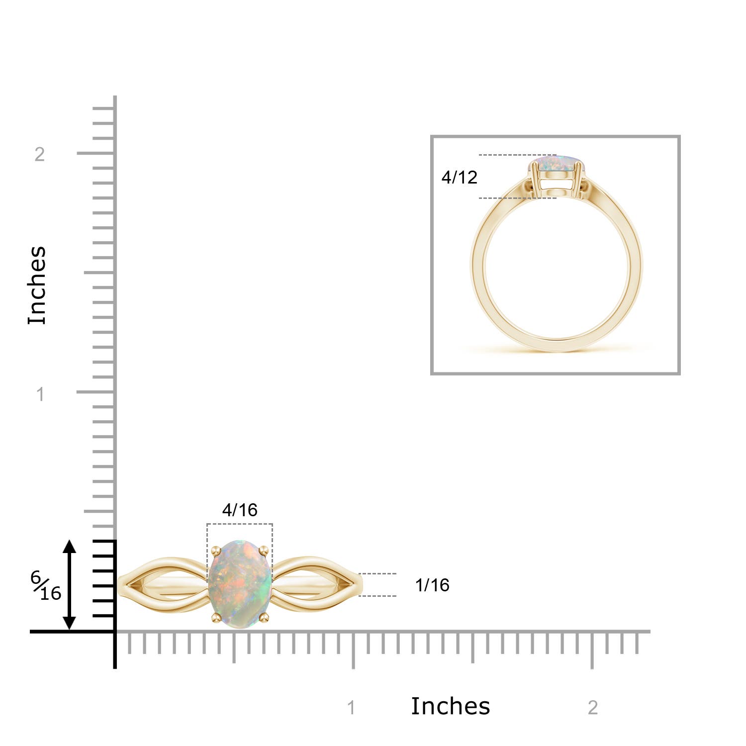 AAAA - Opal / 1.1 CT / 14 KT Yellow Gold