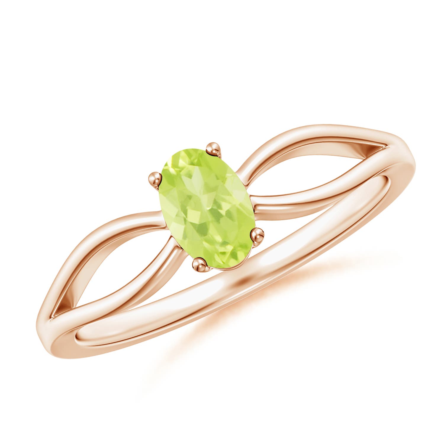 A - Peridot / 0.48 CT / 14 KT Rose Gold