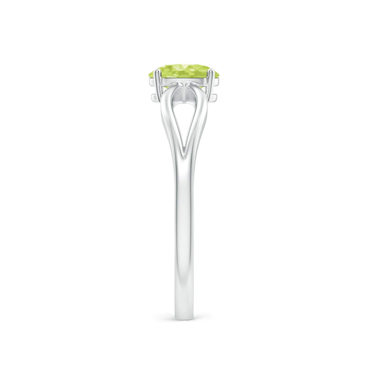 A - Peridot / 0.48 CT / 14 KT White Gold