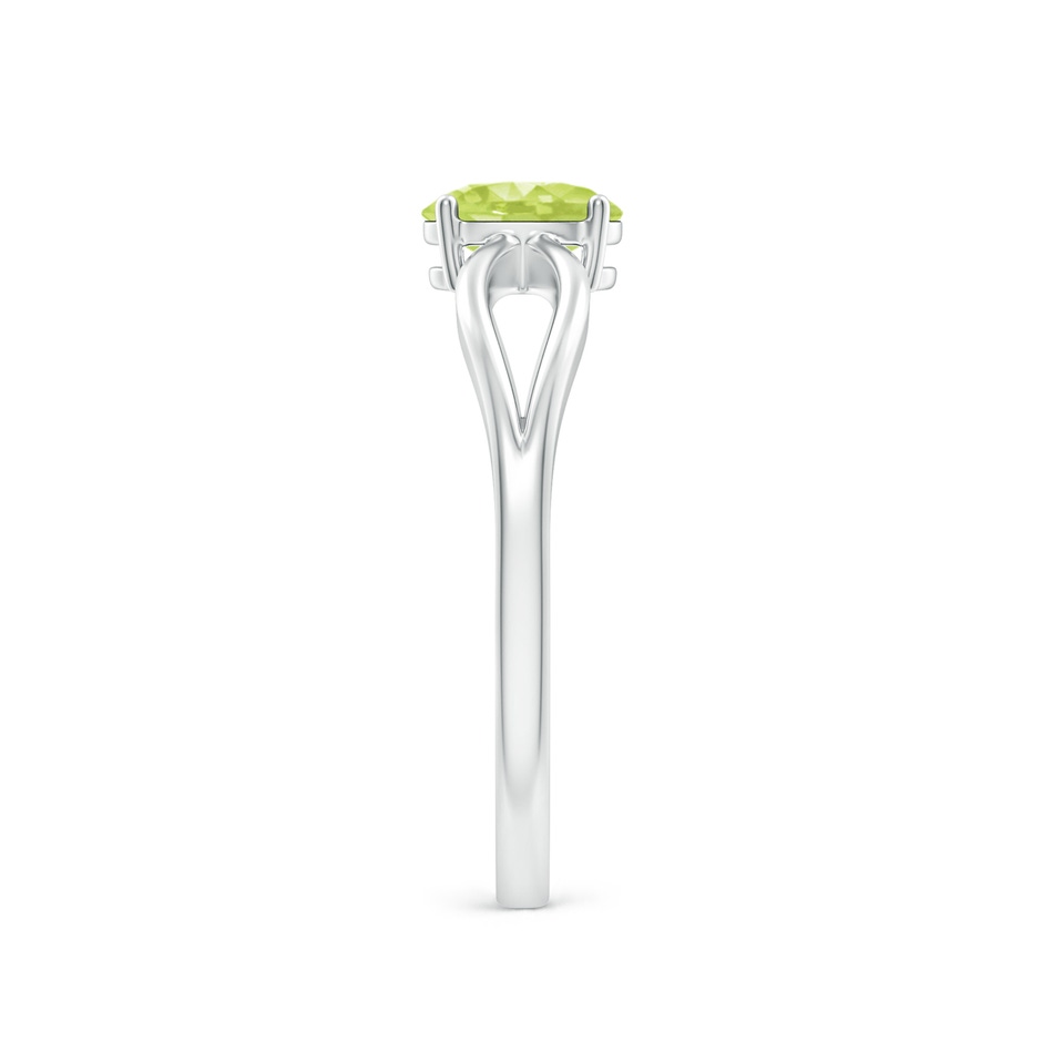 6x4mm A Prong-Set Solitaire Peridot Split Shank Ring in White Gold side 2