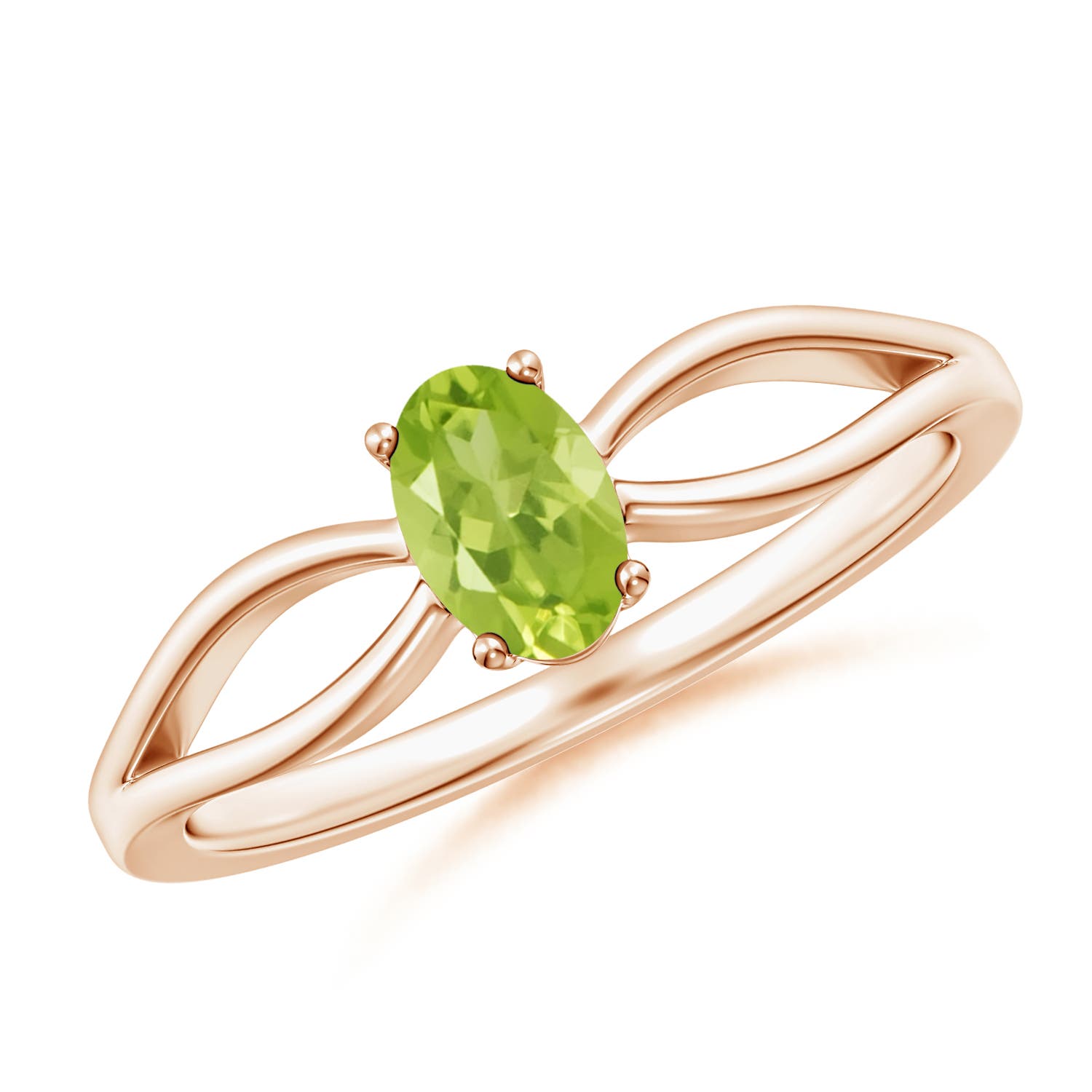 AA - Peridot / 0.48 CT / 14 KT Rose Gold