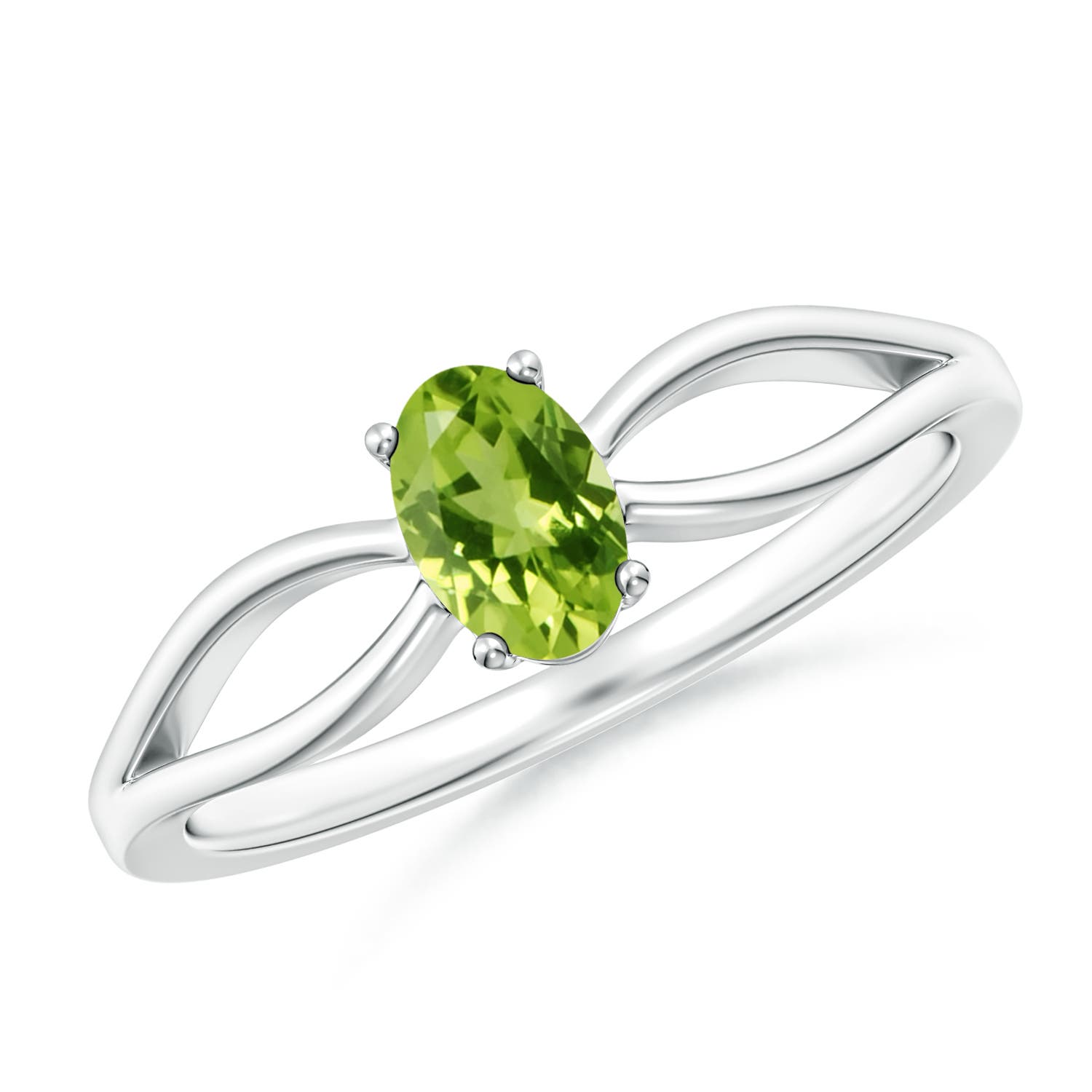 AAA - Peridot / 0.48 CT / 14 KT White Gold