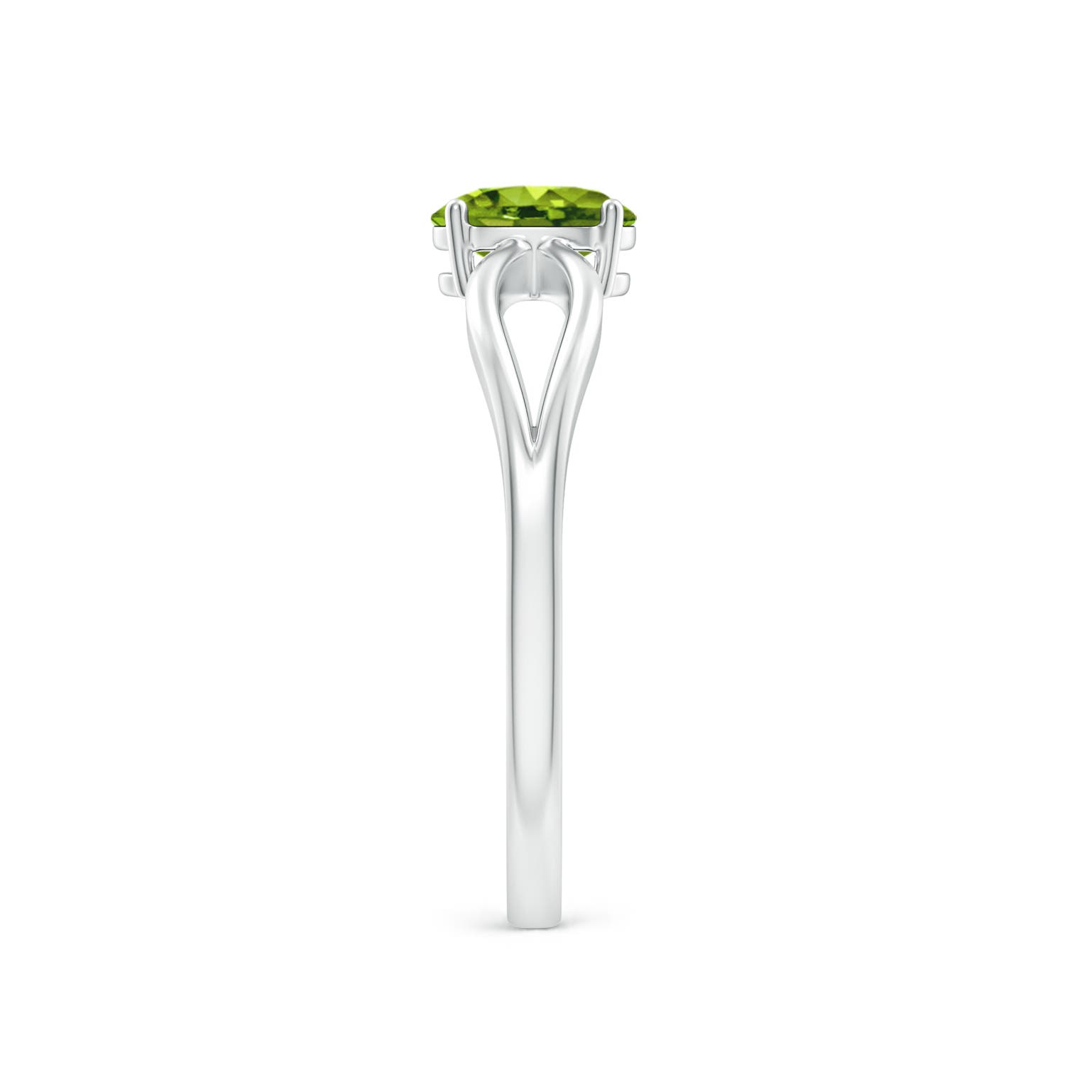 AAAA - Peridot / 0.48 CT / 14 KT White Gold