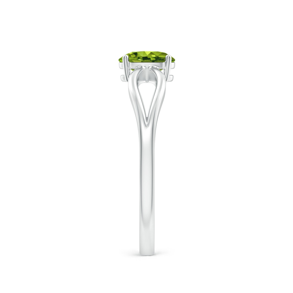 6x4mm AAAA Prong-Set Solitaire Peridot Split Shank Ring in White Gold side 2