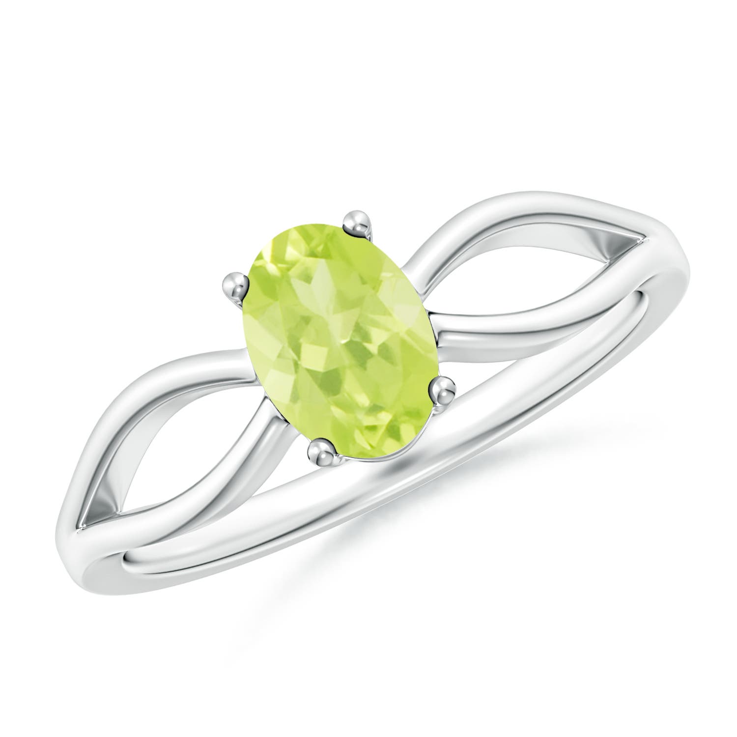 A - Peridot / 0.85 CT / 14 KT White Gold